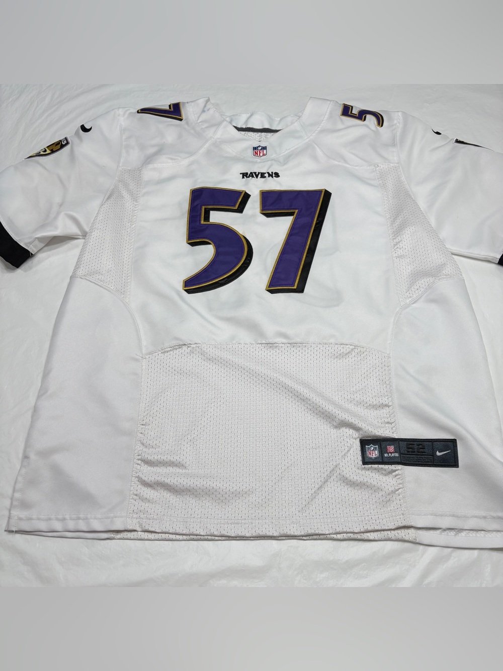 Nike On Field CJ Mosley #57 White Baltimore Ravens Football Jersey Men’s 52 XXL